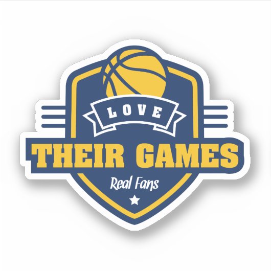 バスケットボールI愛多数のゲームチーム色 シール (正面)