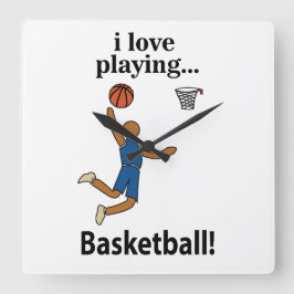 バスケットボールI Love 遊's Basketball スクエア壁時計