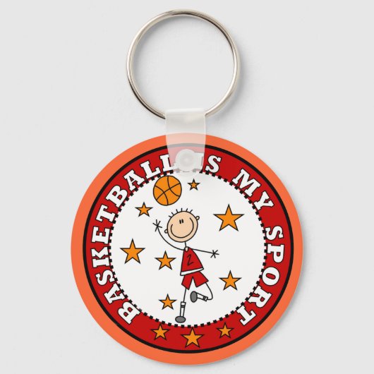 バスケットボールMyスポーツTシャツとギフト キーホルダー (正面)