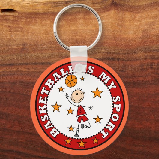 バスケットボールMyスポーツTシャツとギフト キーホルダー (正面)