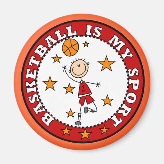 バスケットボールMyスポーツTシャツとギフト マグネット (正面)