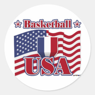 バスケットボールUSA ラウンドシール