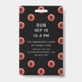 バスケットボールVIPイベント写真誕生日 バッジ (裏面)