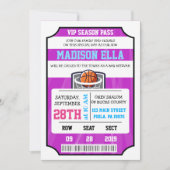 バスケットボールVIPチケット バー・バット・ミッツヴァ招待状 招待状 (正面)