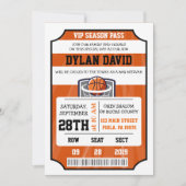 バスケットボールVIPチケット バー・バ・ミツヴァ招待状 招待状 (正面)