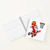 バスケットボールXをダンキングするクリスマスサンタクロースおもしろい ノートブック (内部)