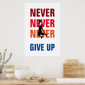 バスケットボ与えットボールアップレッドイエロー成功プリント ポスター (キッチン)