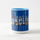 バスケットボ最高のースゲーム、コンボのコーヒーマグ ツートーンマグカップ (中央)