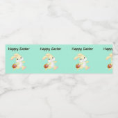 バスケット付きのイースターバニー ペットボトルラベル (シングルラベル)