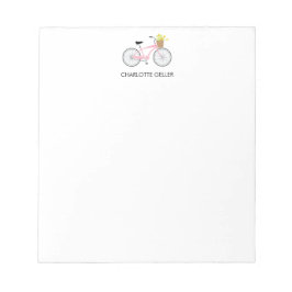 バスケット付きピンク自転車 ノートパッド