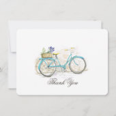 バスケット付き水彩自転車ありがとうございました サンキューカード (裏面)