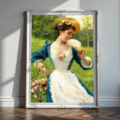 バスケット入りの美しいの若いバラ ポスター