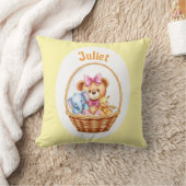 バスケット内のテディと友人 クッション (ブランケット)