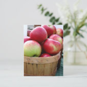 バスケット内の新鮮なリンゴ夕食パーティー応答カード 招待状 (スタンド正面)