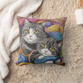 バスケット内の猫たち クッション (ブランケット)