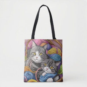 バスケット内の猫たち トートバッグ