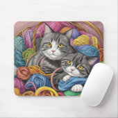 バスケット内の猫たち マウスパッド (マウス)