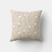 バスケット内の白いバニーハートベビーシャワーXOXO クッション (裏面)