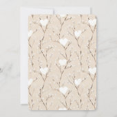 バスケット内の白いバニーハートベビーシャワーXOXO 招待状 (裏面)