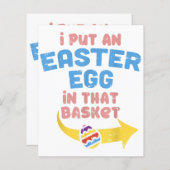 バスケット妊娠アナウンスメントにイースターおもしろい卵を入れる (正面/裏面)