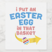バスケット妊娠アナウンスメントにイースターおもしろい卵を入れる ワインラベル (シングルラベル)