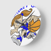 バスケット娘 ラウンド壁時計 (傾斜)