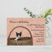 バスケット招待状の子猫 招待状 (スタンド正面)