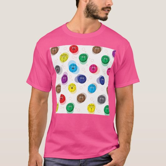 バスケット数々のボール絵文字の色のパターン – Baske Tシャツ (正面)