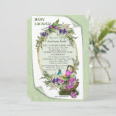 バスケット春の花の赤ちゃんシャワー招待状 招待状 (スタンド正面)