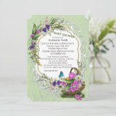 バスケット春の花の赤ちゃんシャワー招待状 招待状 (スタンド正面)