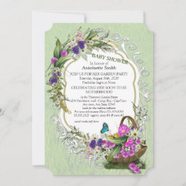 バスケット春の花の赤ちゃんシャワー招待状 招待状