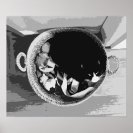 バスケット猫ポスター ポスター