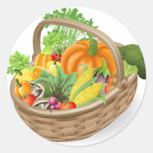 バスケット生野菜 ラウンドシール