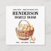 バスケット素朴チキンエッグファームの名刺 スクエア名刺 (正面)