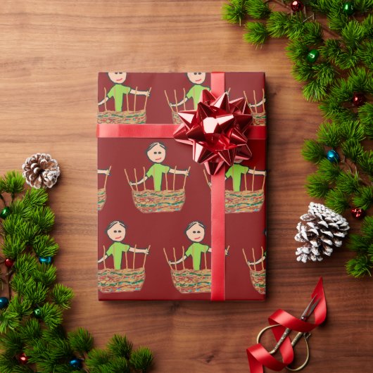 バスケット編み ラッピングペーパー (クリスマスギフト)