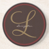 バスケット織りモノグラム結婚の記念日コースター コースター (正面)