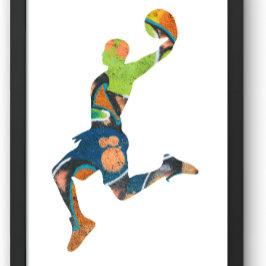 バスケット落書きシルエットバスケットボール Tシャツ