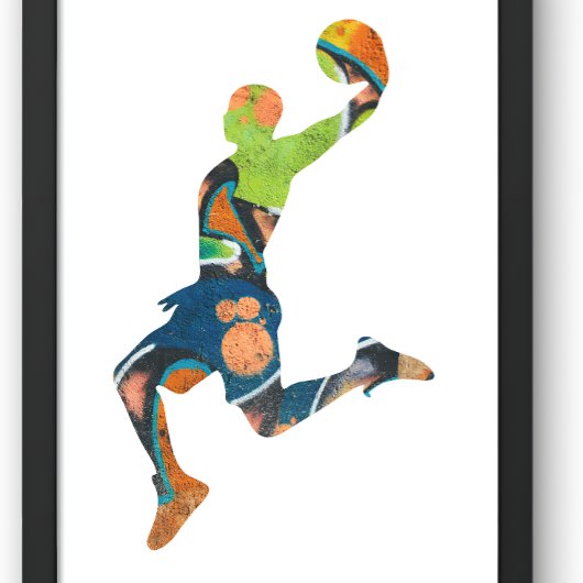 バスケット落書きシルエットバスケットボール Tシャツ