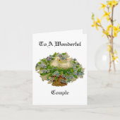 バスケット記念日のグリーティングカードにハト カード (黄色い花)