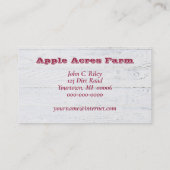 バスケット農業用のリンゴの名刺 名刺 (裏面)