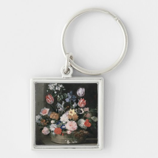 バスケット1650-56年の花 キーホルダー (正面)