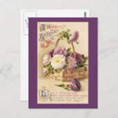 バスケット・オブ・Mumsヴィンテージ誕生日 ポストカード (正面/裏面)