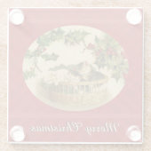 バスケット・グラス・コースターに入った子猫たち3匹 ガラスコースター (裏面)