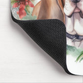 バスケット・ハウンドのクリスマスリースのフェスティブな子犬 マウスパッド (コーナー)