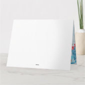 バスケット・ハウンドの犬が乗ったクリスマスの配達トラックの雪 カード (裏面)