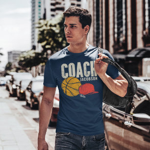 バスケッパーソナライズされたトコーチの名前の追加 Tシャツ
