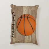 バスケッパーソナライズされたトボールウッドフロア アクセントクッション (裏面(縦))