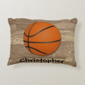 バスケッパーソナライズされたトボールウッドフロア アクセントクッション (裏面)
