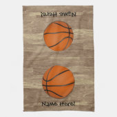 バスケッパーソナライズされたトボールウッドフロア キッチンタオル (縦)