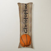 バスケッパーソナライズされたトボールウッドフロア ボディピロー (正面縦)